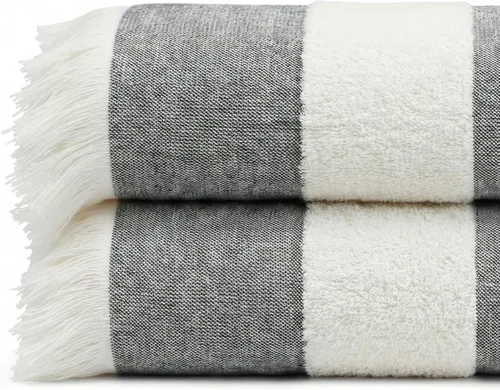 Vista 16 de Toalla de playa turca ligera, 100% algodón BCI, flecos crudos sin blanquear, certificado Oeko-TEX, absorbente, respetuosa con el medio ambiente, 36