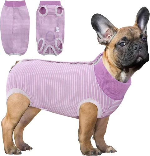 Vista 10 de SAWMONG Traje de recuperación para perros, hembras y machos, transpirable, traje corporal para perro después de una cirugía, esterilización Avión
