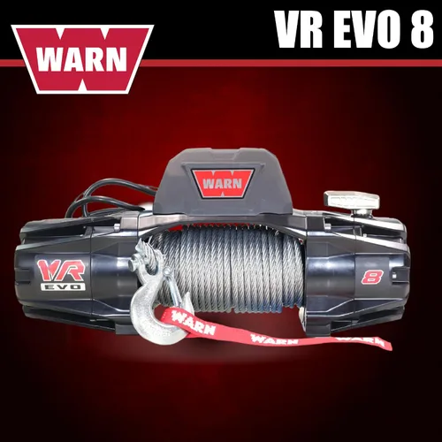 Vista 2 de WARN VR EVO 8 - Cabrestante eléctrico de servicio estándar para Jeeps de 2 puertas y SUV ligeras, 12V CC, capacidad de tracción de línea de 8,000