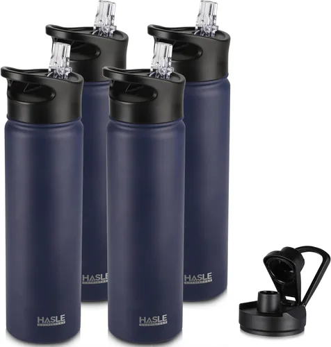 Vista 74 de HASLE OUTFITTERS Botella de agua aislada de 22 onzas, botella de agua de acero inoxidable de doble pared de boca ancha con tapa de popote y tapa