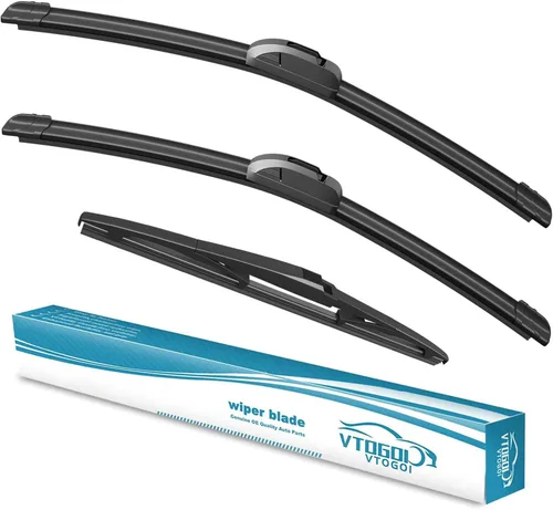 Vista 31 de VTOGOI® Juego de limpiaparabrisas de repuesto para Toyota FJ Cruiser 2007-2014, juego de limpiaparabrisas delanteros y traseros de calidad original