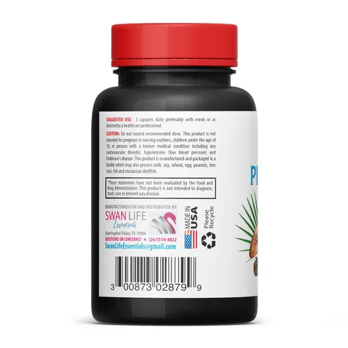 Vista 4 de Suplemento de palma enana americana para apoyo de próstata, hoja de ortiga, palma enana, frambuesa roja, graviola, hoja de té verde, hongo reishi, 1