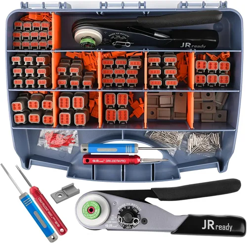 Vista 10 de JRready ST6338 Deutsch DTHD - Kit de conectores de 1 pine, 10 pares de conectores impermeables de un solo pin para aplicaciones pesadas, tamaño 12