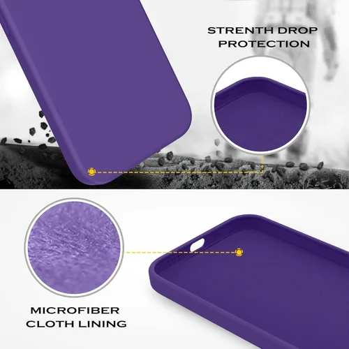 Vista 5 de DOMAVER for iPhone 12/12 Pro Case Smooth Liquid Silicone Soft Gel Rubber Microfiber Lining Cushion Protective Cover Compatible with iPhone 12/12