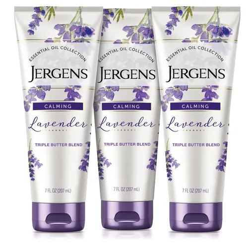 Vista 9 de Jergens Manteca Corporal de Lavanda Loción para Manos y Cuerpo, Crema Hidratante para Mujeres, con Aceites Esenciales para una Hidratación