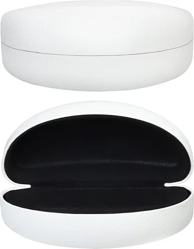Vista 13 de molshine Estuche rígido para gafas de sol clásico de gran tamaño, estuche para anteojos con paño de limpieza, bolsa Negro