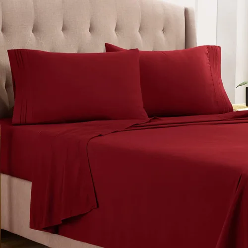 Vista 64 de Empyrean Juego de sábanas individuales - 110 GSM 4 piezas de sábanas para cama individual, sábanas de tamaño individual doble cepillado, sábanas
