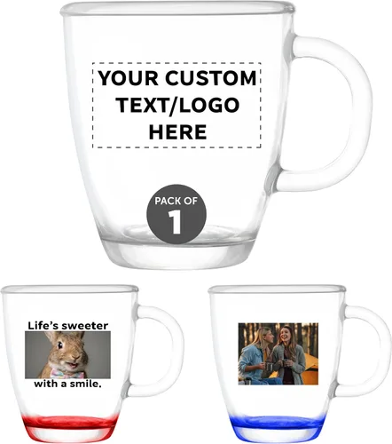 Vista 10 de DISCOUNT PROMOS London Glass Ceramic Mugs 11.75 oz. - Customizable Text, Logo - Drinkware, Coffee, C-handle - Black Custom – Black