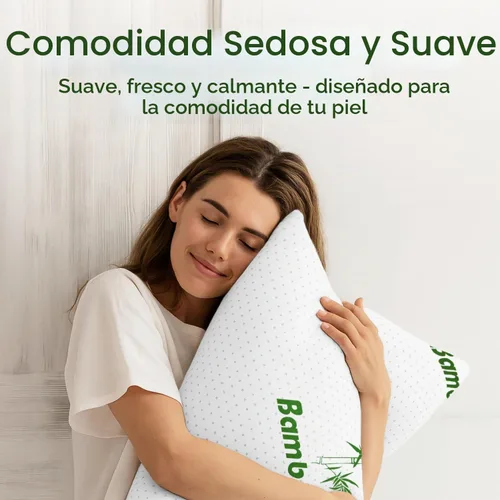 Vista 5 de Almohada de espuma viscoelástica triturada tamaño Queen – Almohada de cama refrescante para dormir para el estómago, la espalda y el cuerpo – 1