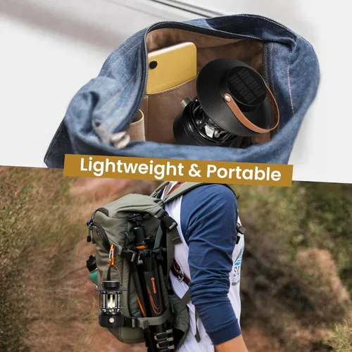 Vista 8 de Paquete de 2 faroles LED para campamento, 1000 lúmenes, linterna solar recargable con linternas laterales para emergencias, IPX5, impermeables