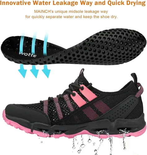 Vista 3 de MAINCH Zapatos de agua de senderismo para mujer, de secado rápido, para deportes al aire libre