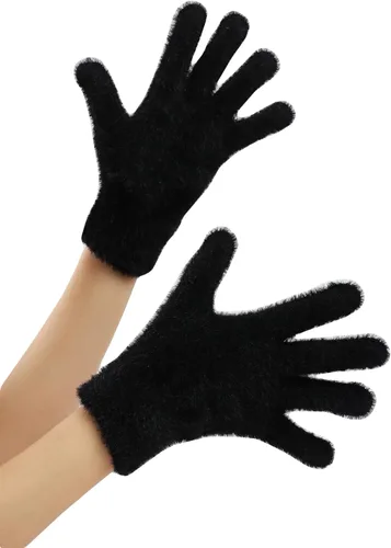 Vista 54 de Sahabowi Guantes de cuero para clima frío Manopla de lana cálida de invierno para mujeres