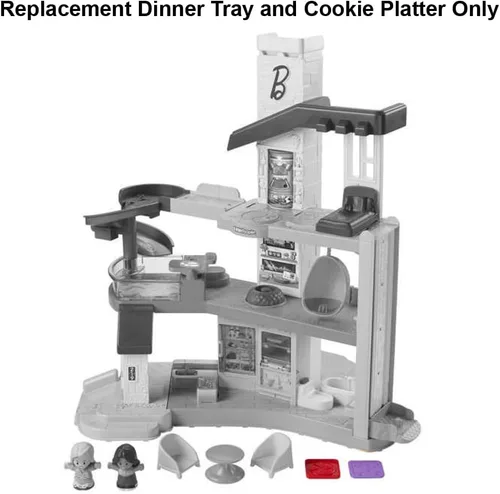 Vista 2 de Piezas de repuesto para Fisher-Price Little People Barbie Dreamhouse Playset - HCF61 ~ Bandeja de repuesto para cena y bandeja para galletas