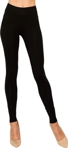 Vista 2 de EttelLut - Leggings de algodón y elastano básicos, de tela jersey, largo completo o arriba de los tobillos, talla regular y extra grande