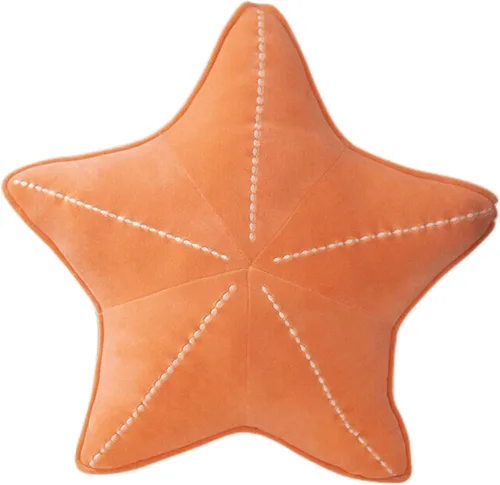 Vista 10 de Almohada de suelo de concha de estrella de mar para sofá, almohada de lectura para automóvil (azul, 19.6 pulgadas)