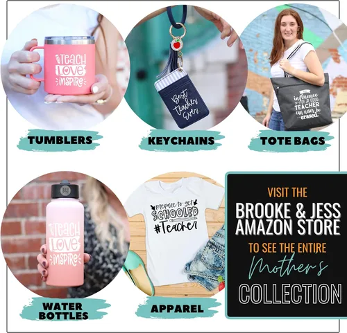 Vista 8 de Brooke & Jess Designs Teacher Tote Bag for Work - Teacher Handbag Gifts for Women, Teacher Bag Best Teacher Appreciation Gift