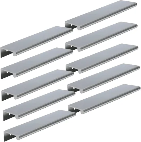 Vista 21 de Tiradores negros de 1.38 pulgadas para gabinete, 10 unidades, espacio entre agujeros de 0.63 pulgadas, tiradores de borde de aleación de aluminio