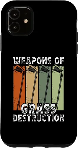 Vista 5 de iPhone 15 Armas de destrucción de hierba Funda divertida para jugadores de golf