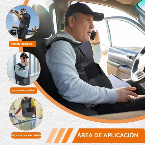 Vista 4 de Chaleco táctico de seguridad, ropa interior protectora antiapuñalamiento, tela impermeable + capa de cojín interior, para seguridad a prueba