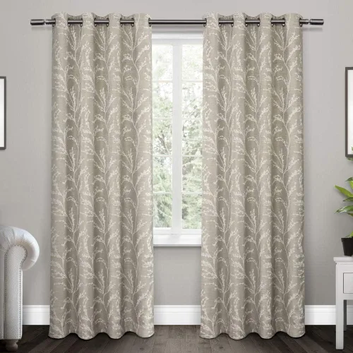 Vista 17 de EXCLUSIVE HOME Kilberry - Par de paneles de cortinas opacas con ojales en la parte superior, 52 x 63 pulgadas, gris ceniza
