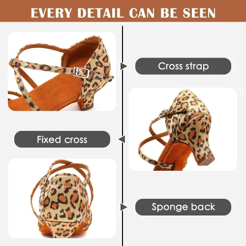 Vista 5 de Zapatos profesionales de baile latino para mujer, puntera abierta, salsa, práctica, danza, rendimiento