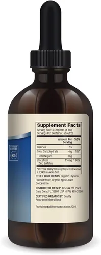 Vista 2 de Dr. Mercola Gotas líquidas de zinc – Apoya la salud inmunológica y de órganos – Gotas líquidas de zinc orgánico de 15 mg – USDA Orgánico