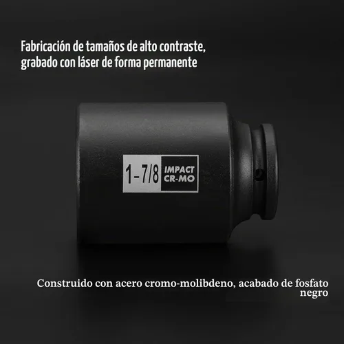 Vista 4 de EMENTOL 8PCS Juego de llaves de impacto para tuerca de eje de husillo de 1/2 pulgada, CR-MO, 6 puntos, SAE, juego de llaves de impacto profundo