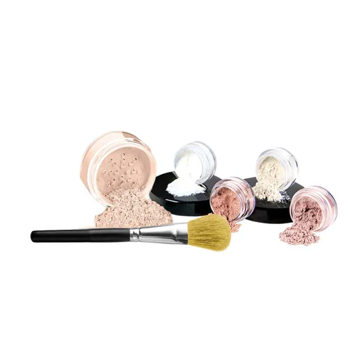Vista 12 de Kit de inicio de 6 piezas (BEIGE) Maquillaje mineral Tamaño de muestra Set cara desnuda mate base cubierta