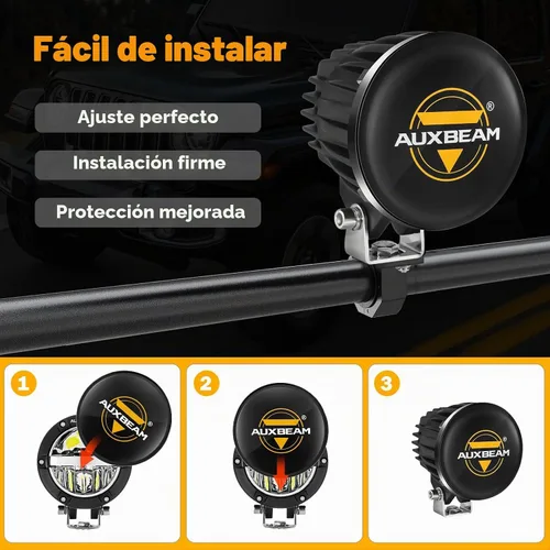 Vista 6 de Auxbeam Serie C4 - Cubiertas protectoras redondas negras de 4 pulgadas, a C4 Series-Cubiertas negras