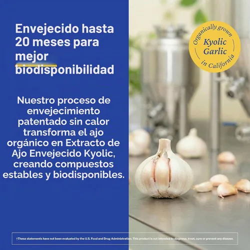 Vista 6 de Kyolic Fórmula 111 de extracto de ajo envejecido, respuesta saludable a la inflamación, 150 cápsulas (el embalaje puede variar)