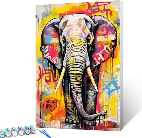 Vista 30 de Tucocoo Kits de Pintura por Números para Adultos y Niños - Labios Graffiti Sacando la Lengua - Pintura al Óleo Digital DIY sobre Lienzo Arte