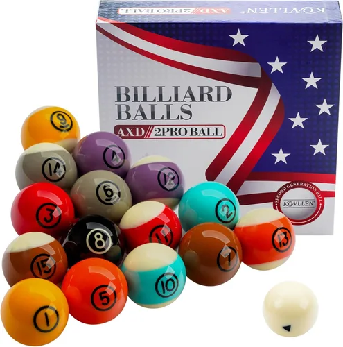 Vista 10 de KONLLEN Juego de bolas de billar de resina fenólica de 2-1/4 pulgadas, tamaño reglamentario, juego de bolas de billar, accesorios para mesa