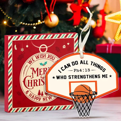 Vista 2 de Adorno de baloncesto, perfecto para árbol de Navidad y edición de coleccionista 2025, homenaje único al entrenador de baloncesto, adornos de Navidad