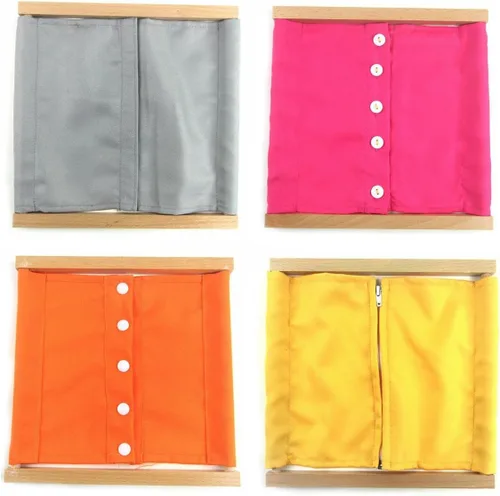 Vista 2 de New Sky Enterprises Montessori - Material de desarrollo de habilidades básicas para la vida para niños, práctico marco de vestidor, kits de aprender