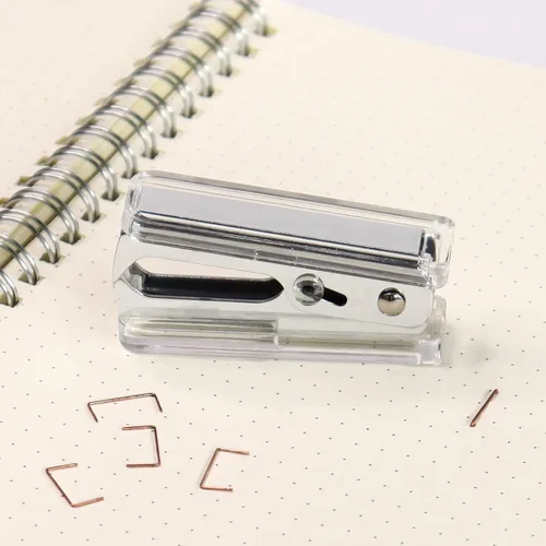 Vista 9 de Herramienta removedor de grapas acrílico transparente plata removedor Kawaii para oficina