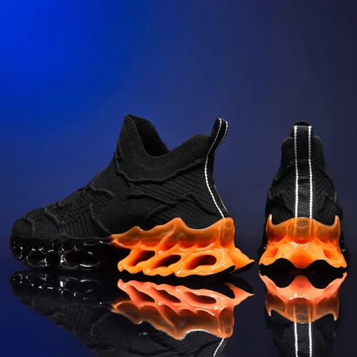 Vista 3 de Poramea Mocasines sin cordones para hombre, zapatos de tenis para caminar, sin cordones, tenis de malla para correr, correr, correr, casual
