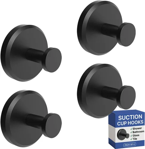 Vista 16 de HOME SO Ganchos con ventosa para toallas de ducha y baño, paquete de 2 – Ganchos de ventosa para colgar toallas, batas y abrigos – azulejos, puerta