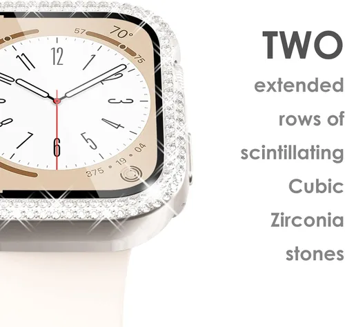 Vista 101 de Surace Bling - Carcasa con protector de pantalla para Apple Watch Series 3, 2, 1 de 1.496 pulgadas