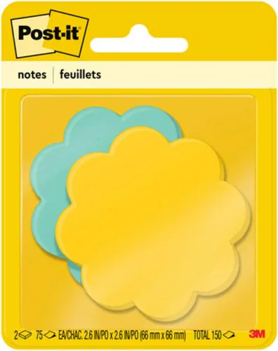 Vista 4 de Notas Post-it, forma de manzana, colores surtidos, 66 x 66 mm, 2 blocs, 75 hojas/bloc (7350-APL)