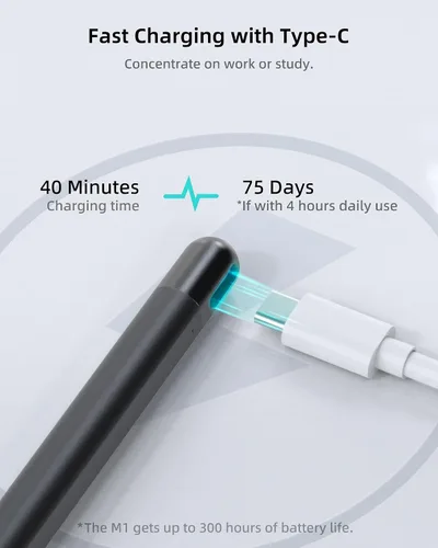 Vista 9 de Metapen Lápiz Stylus M1 para Microsoft Surface (Vida de Batería de 75 Días, Escritura Suave), Compatible con Surface Pro 11/10/X/9/8/7/6/5/4/3/Book