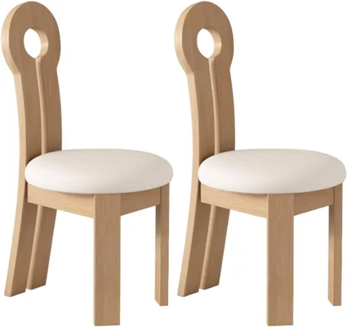 Vista 53 de YVYKFZD Dining Chairs Set, Solid Wood Dining Room Chair, Upholstered Kitchen Chairs, Unique Key-Shaped Living Room Chair, for Offices Bedroom Study
