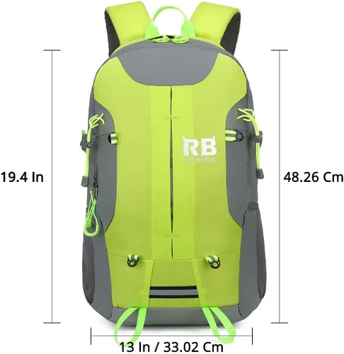 Vista 6 de Mochila reflectante RIDERBAG. Mochilas que te mantienen seguro día y noche. Alta visibilidad, viajero, mochila de motocicleta., forro polar verde