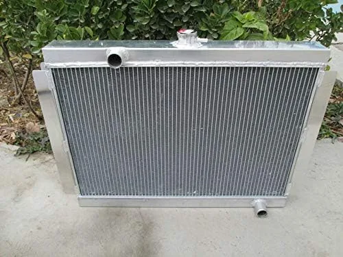 Vista 2 de Radiador de aluminio de 3 filas + ventiladores para Nissan Datsun 280Z 280Z 280ZX MT 1975-1983 77 78 79 80 81 82