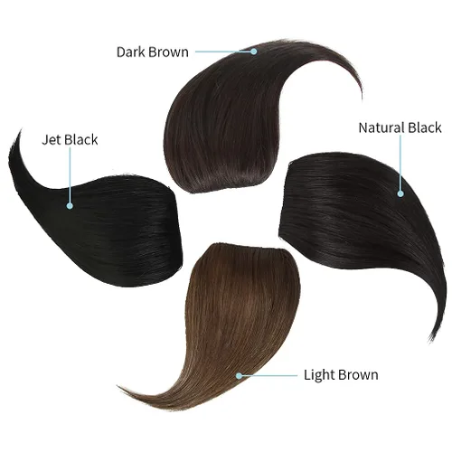 Vista 6 de Shinon Flequillo lateral grueso con clip, cabello humano real, flequillo, extensiones de flequillo barrido, extensiones de flequillo de aspecto