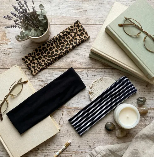 Vista 3 de TERSE Diademas con estampado de guepardo para mujer, bandas para la cabeza de moda para mujer, diadema de moda para mujer, accesorios