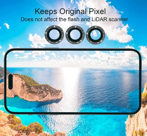 Vista 6 de Nothers Paquete de 3 protectores de lente de cámara compatibles con iPhone 12/12 Pro /12 Mini/11/11 Pro /11 Pro Max, protector de pantalla de vidrio