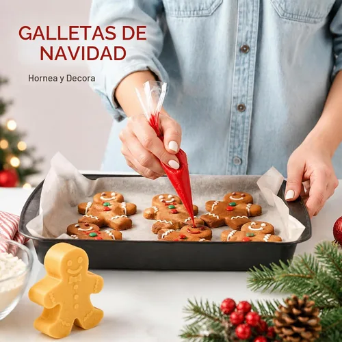 Vista 6 de Molde de silicona para hornear de hombre de jengibre, 6 cavidades