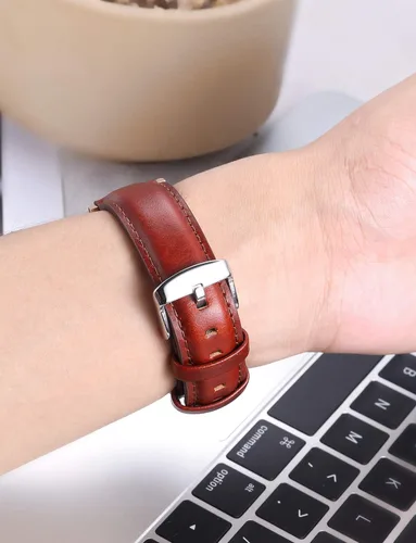 Vista 5 de BINLUN Correas de reloj de cuero suave de liberación rápida, correas de repuesto para hombres y mujeres en negro, marrón, rojo, 0.472 in, 0.512 in