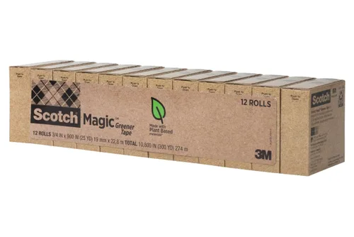 Vista 12 de Scotch Cinta mágica ecológica, cinta invisible para fijar papel, suministros de oficina y suministros de regreso a la escuela, 0.75 pulgadas x 900
