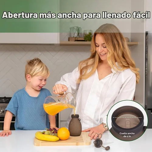 Vista 3 de haakaa Hippo - Bolsa Goody de silicona de apertura ancha – Bolsas reutilizables de 9 oz/260 ml para niños pequeños, bolsas reutilizables para Gris